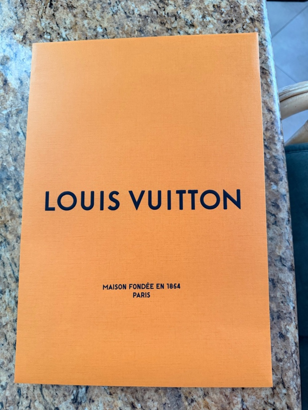 Louis Vuitton Orange Signature Paper Shopping Bag NEW